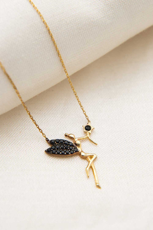 Kette-tinkerbell.-schwarz-gold
