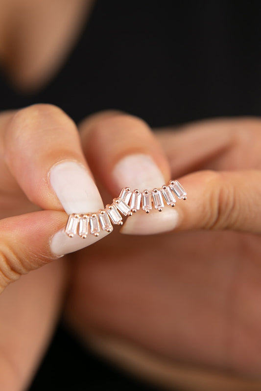 CRYSTAL ROW STUD EARRINGS