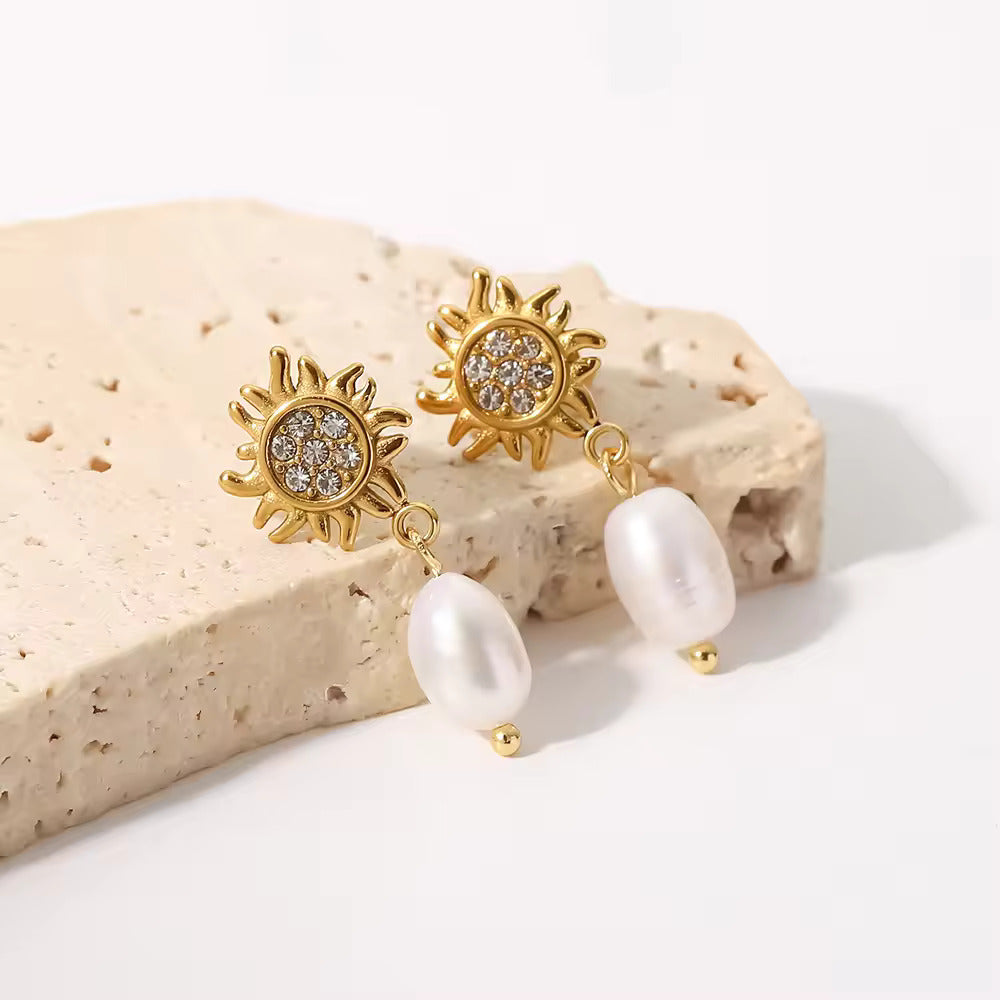 PEARLS & SUNSHINE OHRRINGE