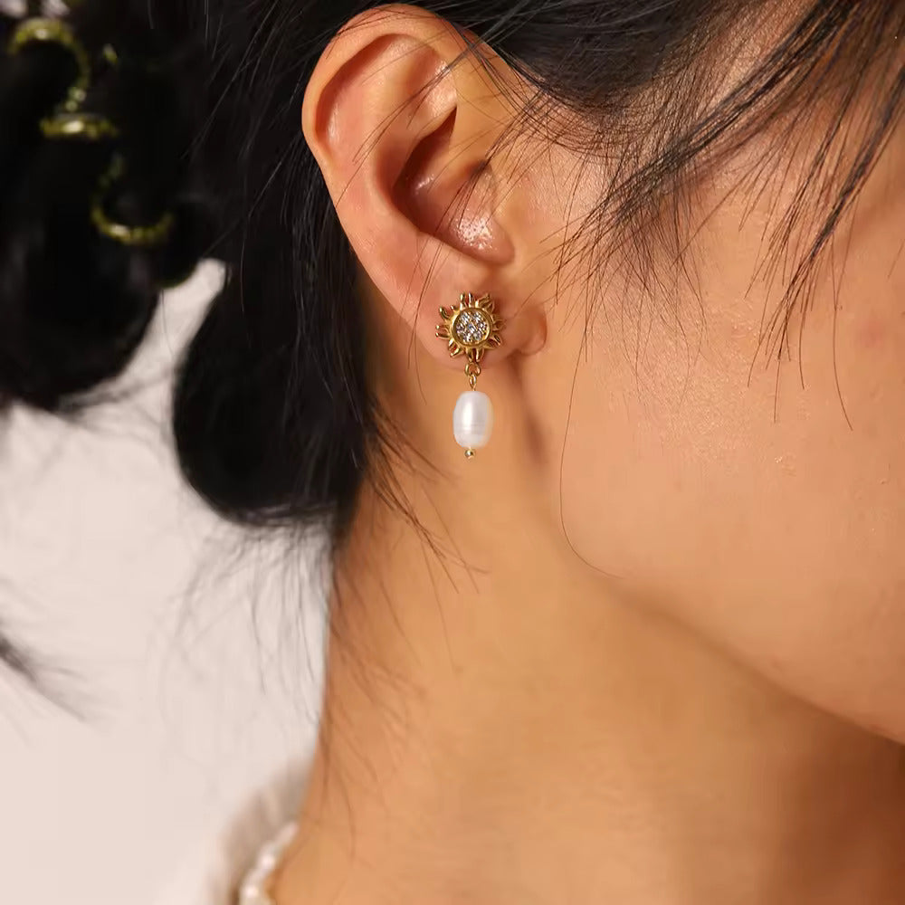 PEARLS & SUNSHINE OHRRINGE