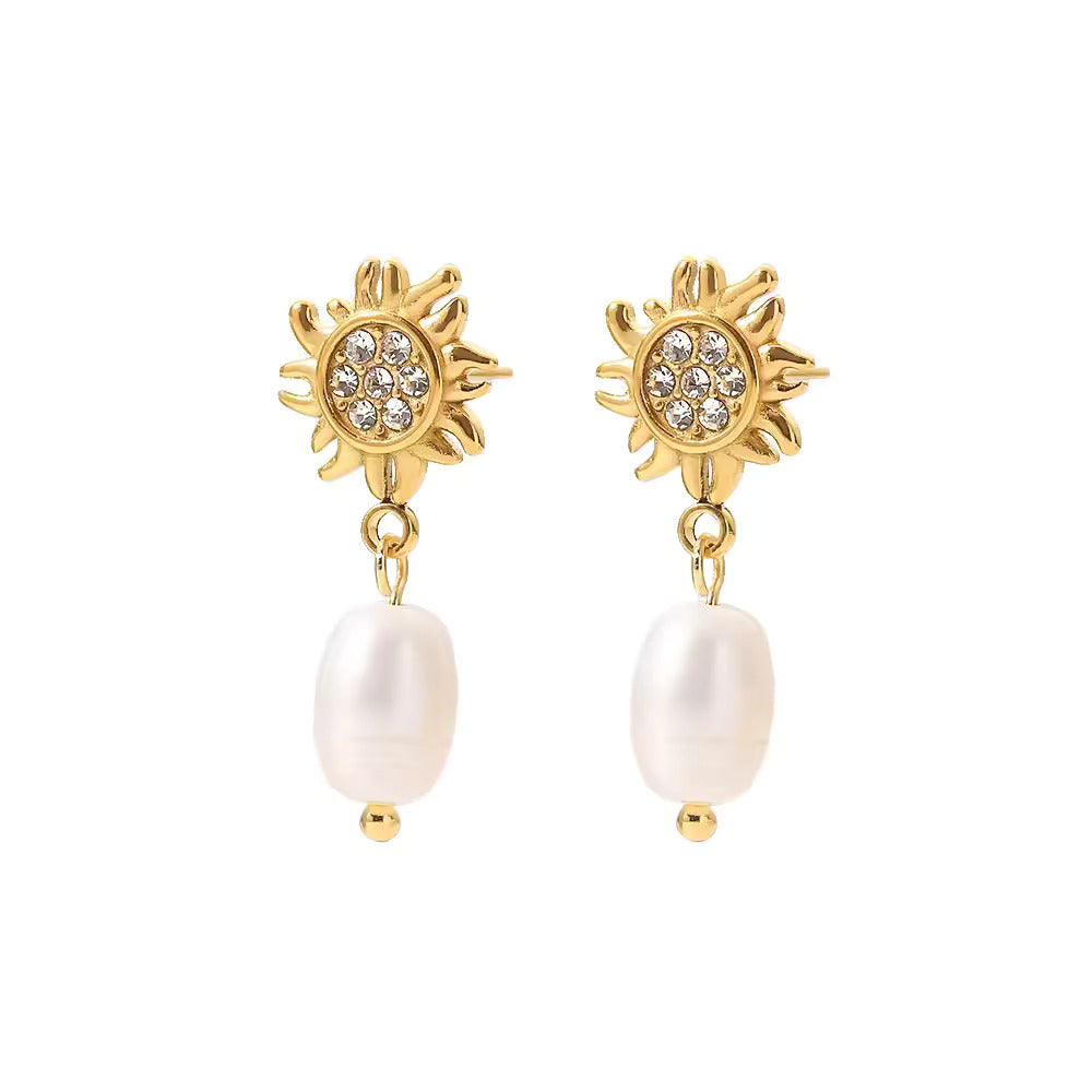 PEARLS & SUNSHINE OHRRINGE
