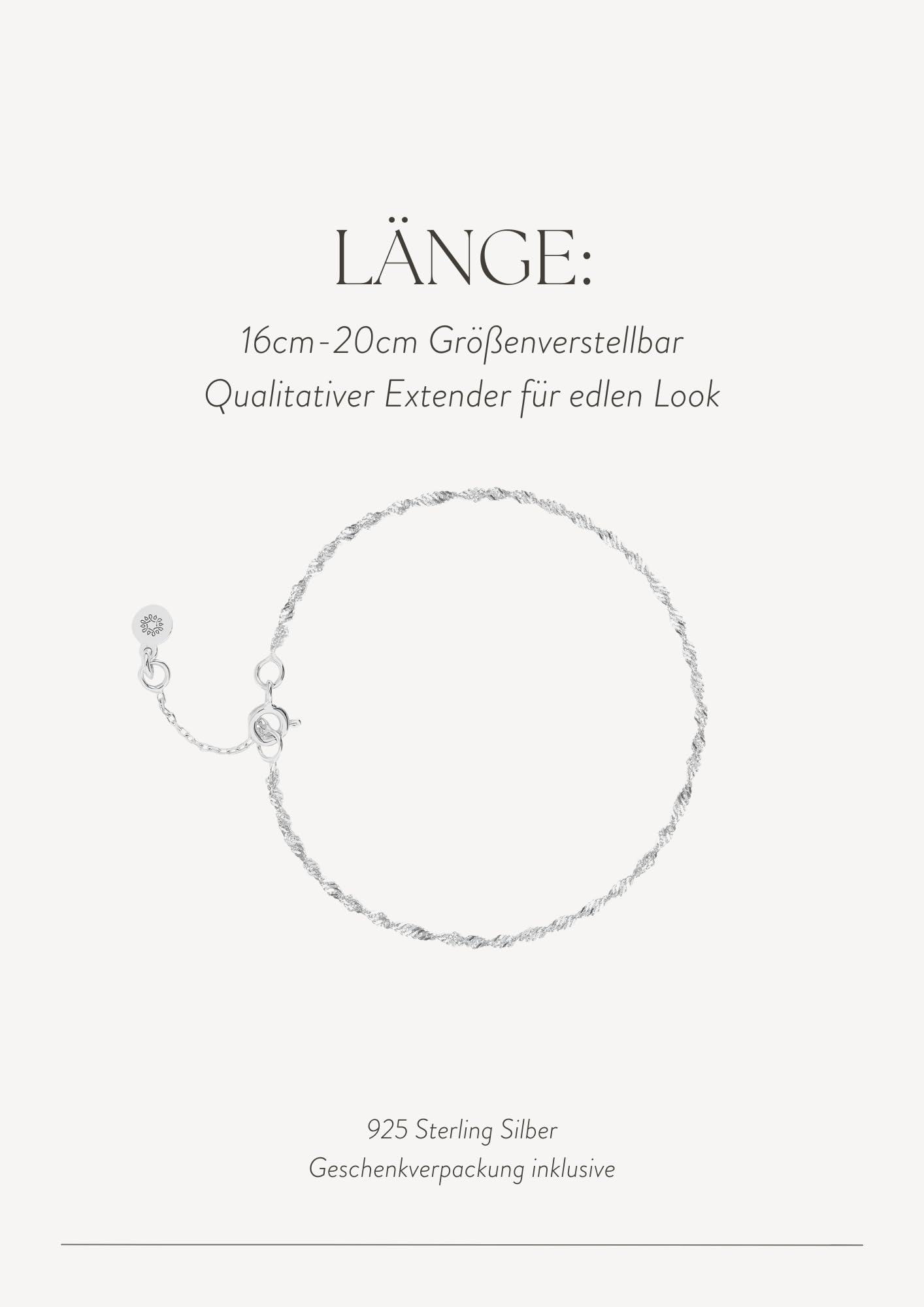 Singapur Armband 925 Sterling Silber