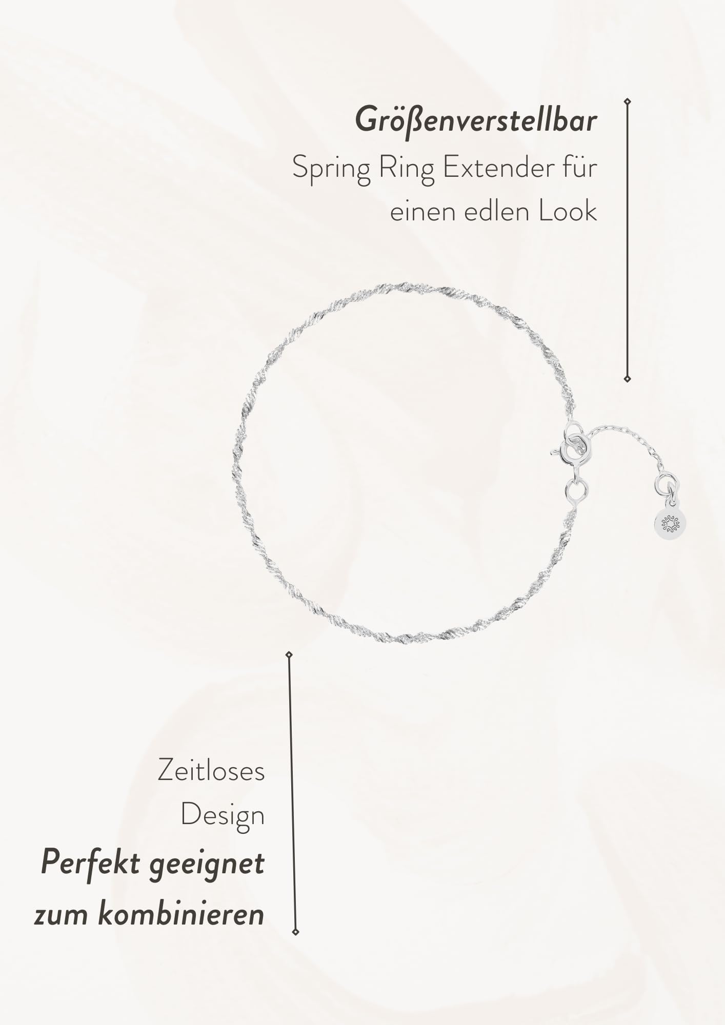 Singapur Armband 925 Sterling Silber