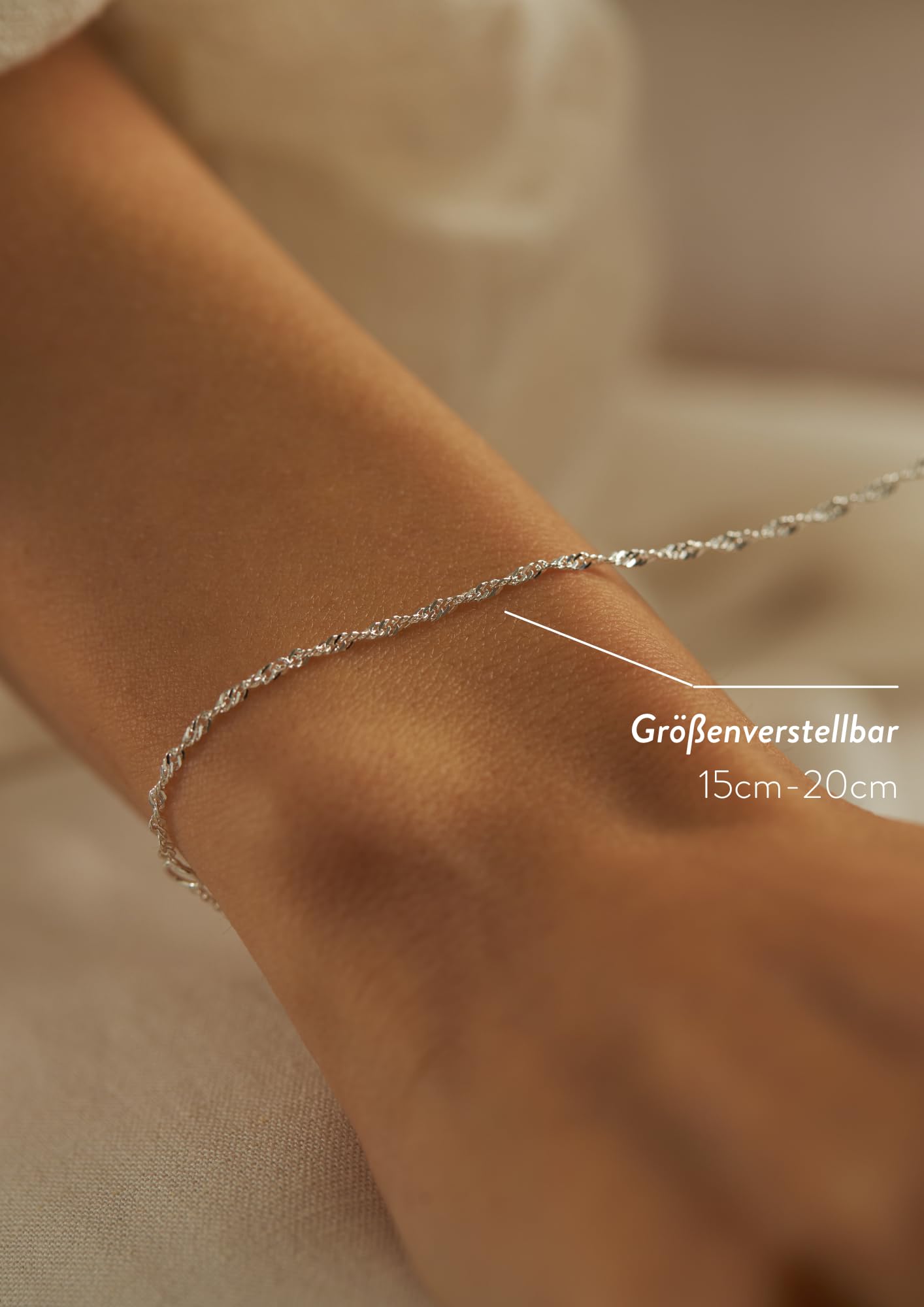 Singapur Armband 925 Sterling Silber Rosegold