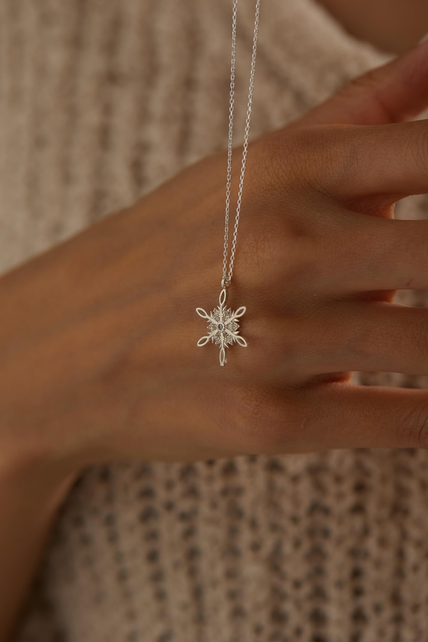 Halskette Misty Schneeflocke 925 Sterling Silber