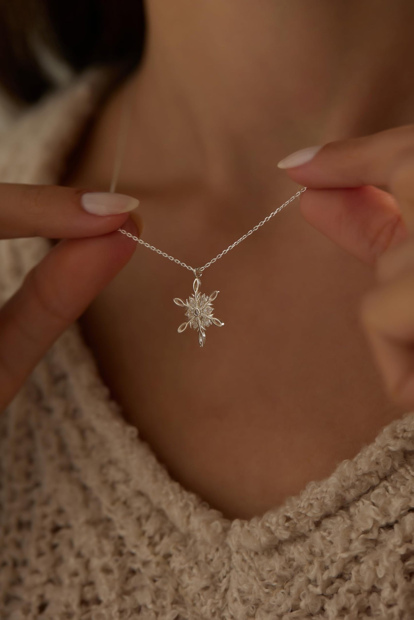 Halskette Misty Schneeflocke 925 Sterling Silber