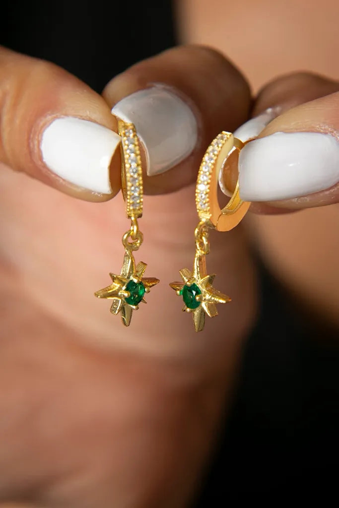 EMERALD STARS OHRRINGE GOLD