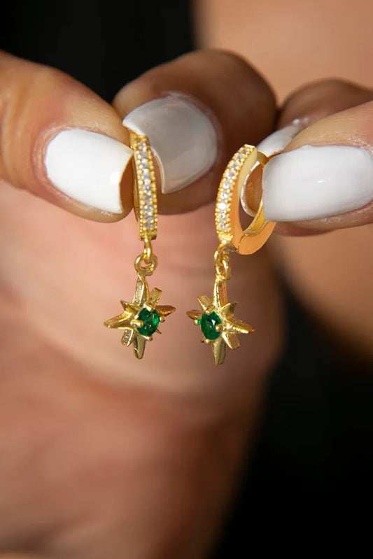 EMERALD STARS OHRRINGE GOLD